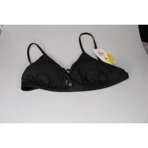 Body Glove Women's Smoothies Black Solid Fixed Triangle Bikini Top Swimsuit Sz S